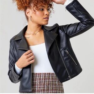 Women's Black Faux Leather Jacket